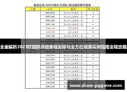 全面解析2023欧国联详细赛程安排与全方位观赛实用指南全程攻略